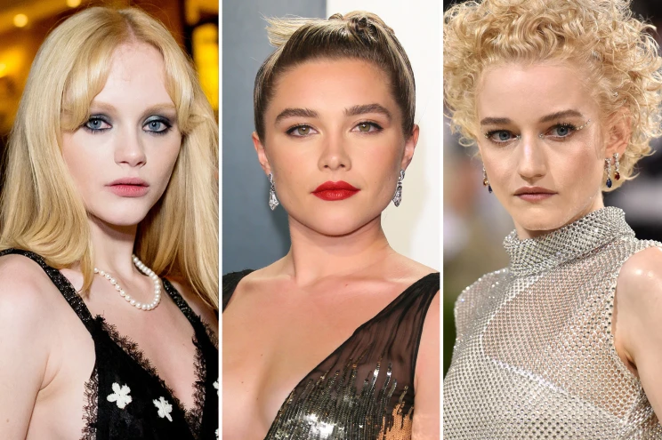 Emma Laird, Florence Pugh, and Julia Garner are among the leading contenders for the role of Queen of Pop. Photographs by Getty Images
