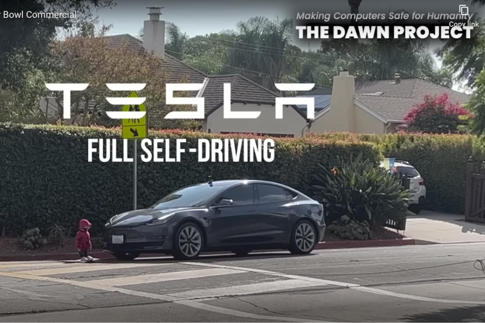 Super Bowl Ad Shows Self-Driving Tesla Decapitating a Mannequin and Running Over Baby Strollers