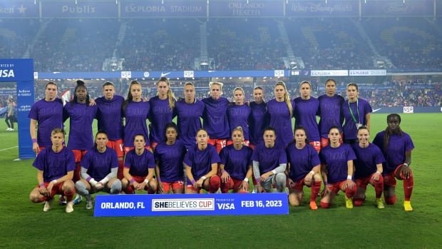 ‘Enough is enough’: Canadian women make gender equality statement by wearing purple at SheBelieves Cup